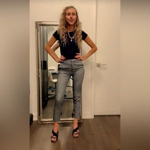 Blue Zara Racer Stripe Jogger Waisted Work Pants - Elevate Your Office Style!